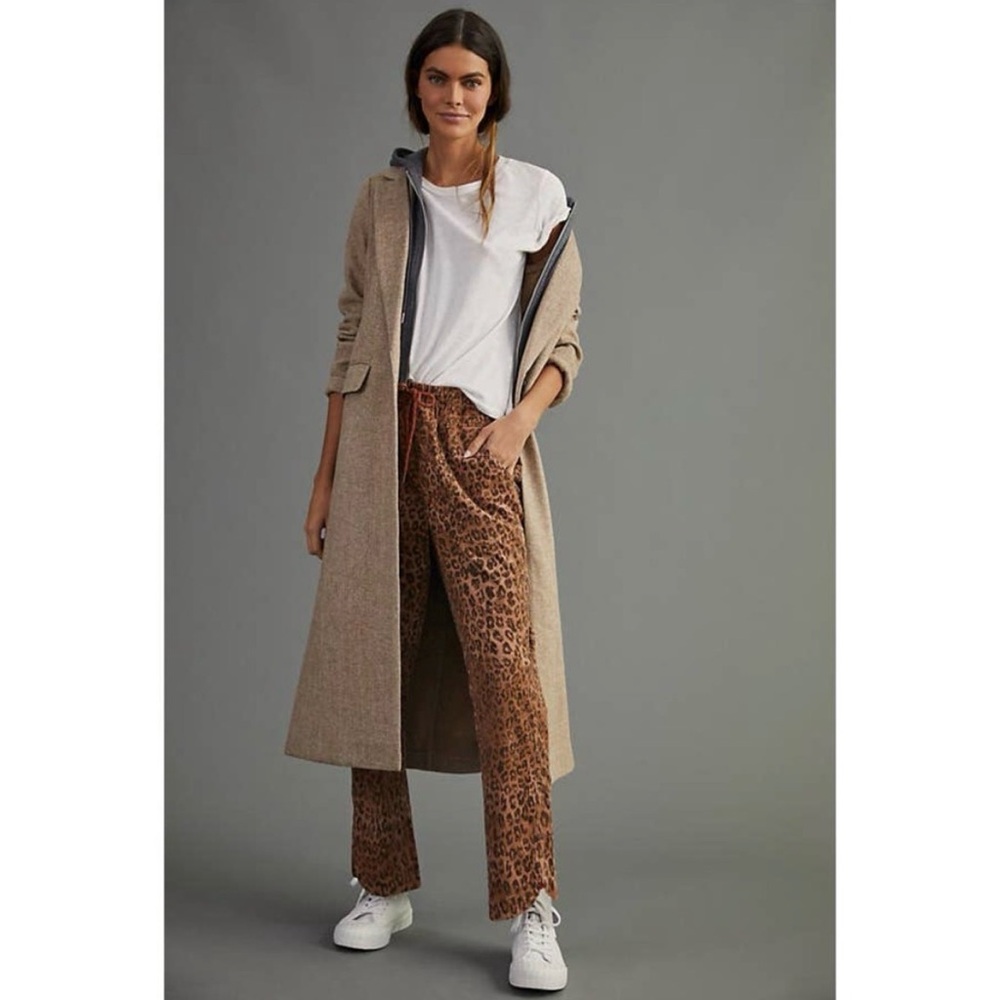 Anthropologie‎ Pilcro The Cottage Corduroy Elastic Pull-On Leopard Print Pants.